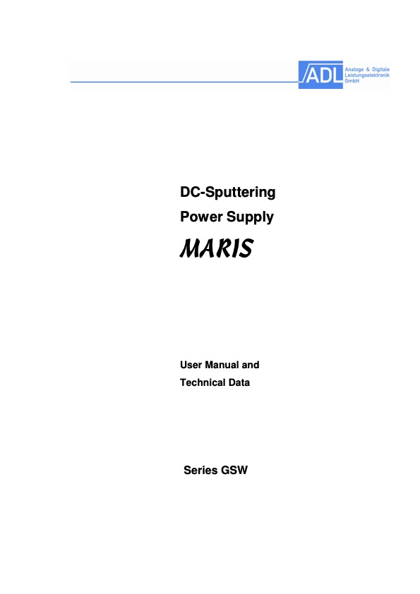 ADL_GSW series_user manual.pdf Cover